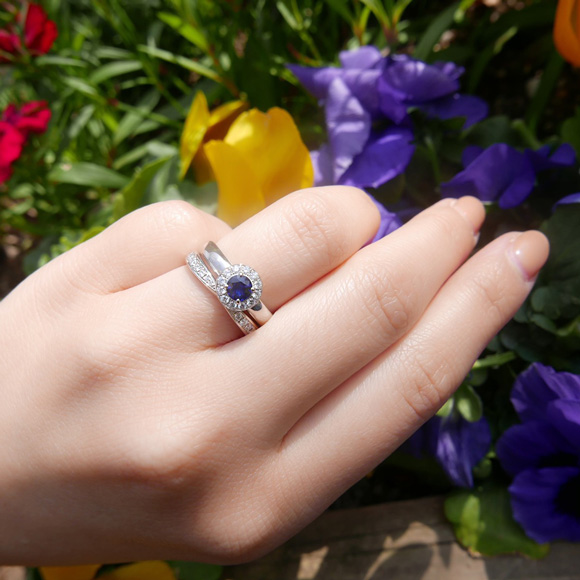 イサロイ「ブライダルリングVert d'eau しずく」